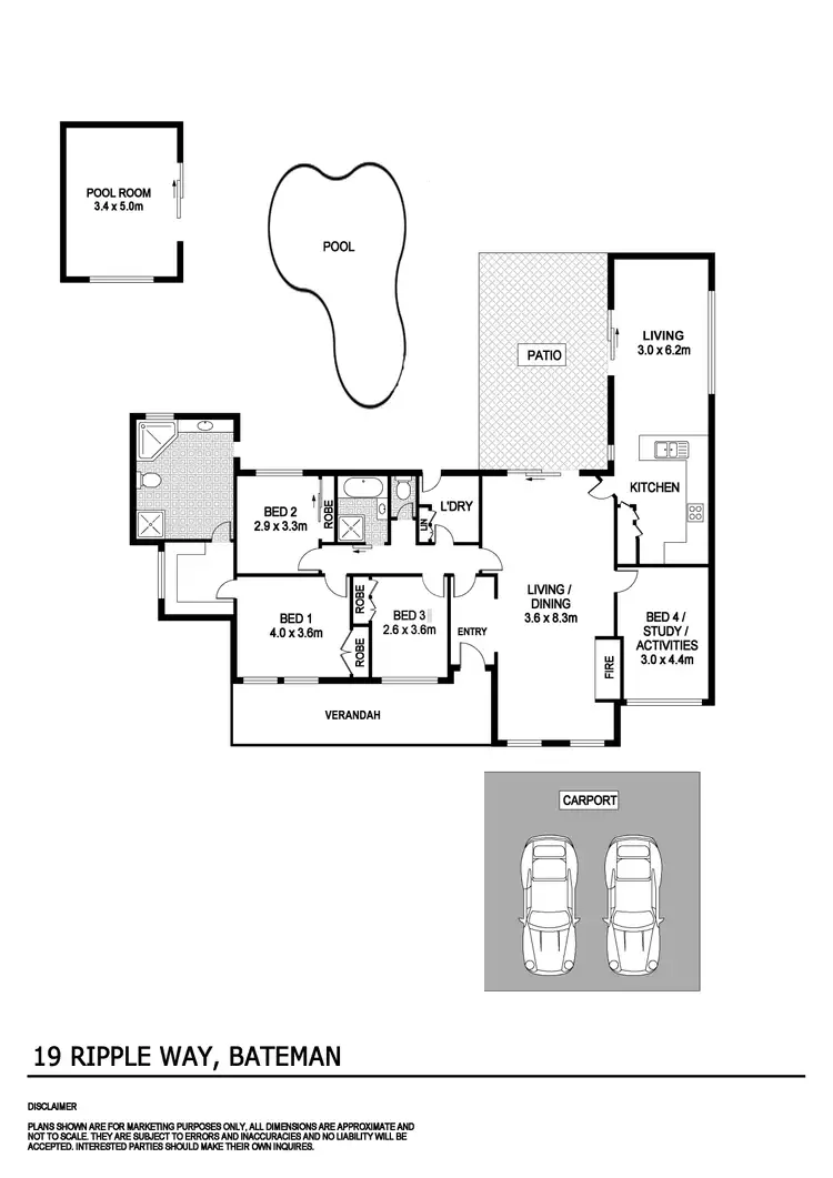 Floorplan of Homely house listing, 19 Ripple Way, Bateman WA 6150
