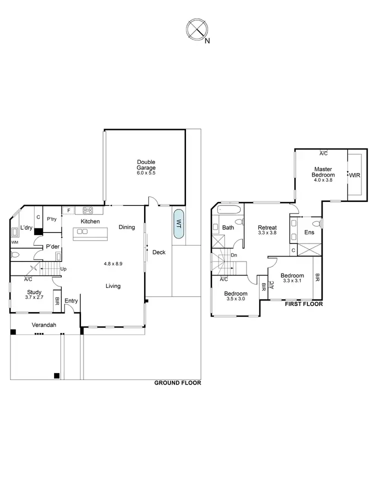 Floorplan of Homely townhouse listing, 1 /42 Walter Street, Ascot Vale VIC 3032