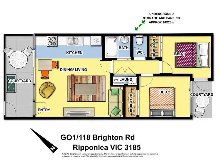 Floorplan of Homely apartment listing, G01/118 Brighton Road, St Kilda East VIC 3183