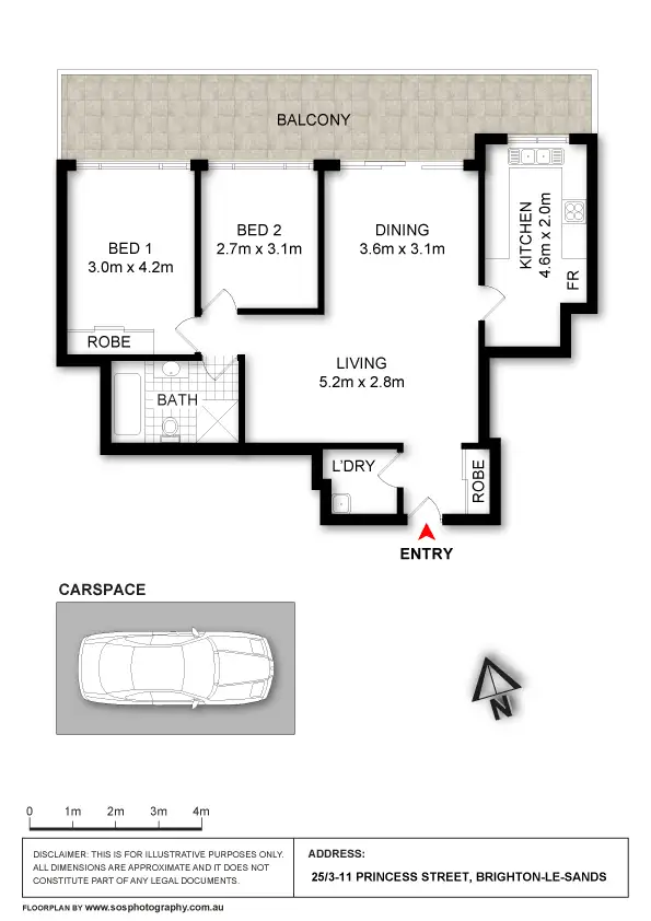 Floorplan of Homely unit listing, 25/3-11 Princess Street, Brighton-le-sands NSW 2216