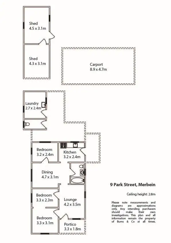 Floorplan of Homely house listing, 9 Park Street, Merbein VIC 3505