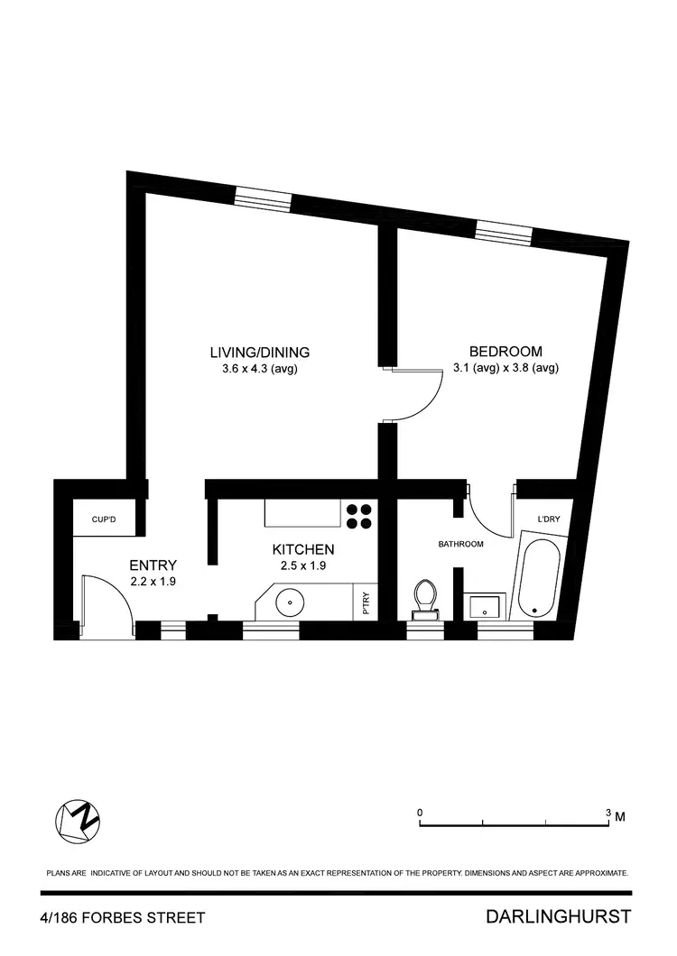 Floorplan of Homely apartment listing, 4/186 Forbes Street, Darlinghurst NSW 2010