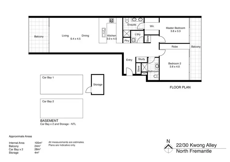 Floorplan of Homely apartment listing, 22/30 Kwong Alley, North Fremantle WA 6159