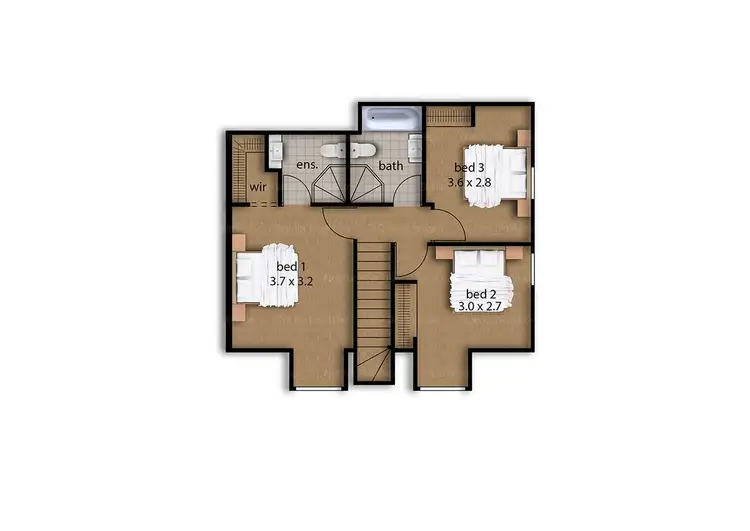 Floorplan of Homely townhouse listing, 1/98 Albert Street, Werrington NSW 2747