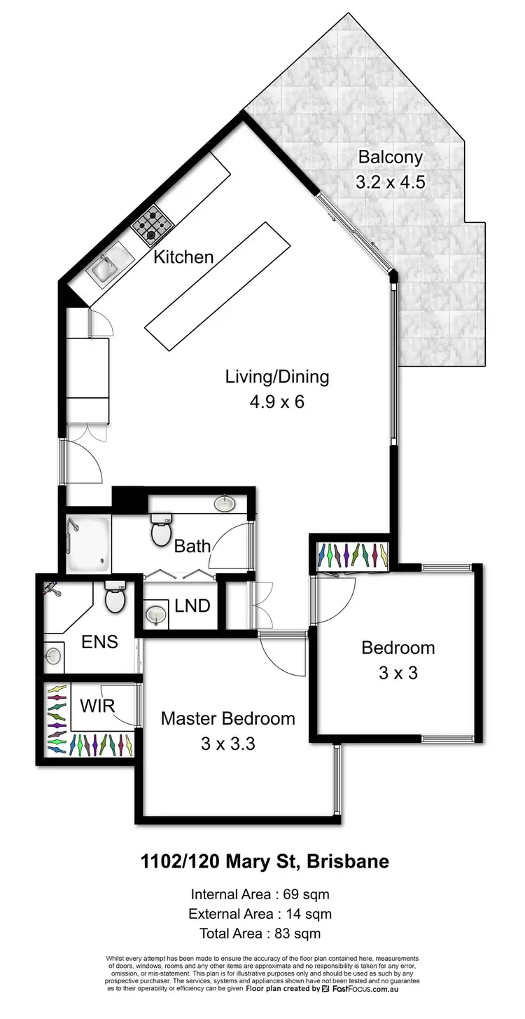 Floorplan of Homely apartment listing, 1102/120 Mary Street, Brisbane City QLD 4000