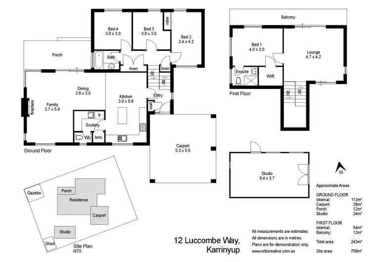 Floorplan of Homely house listing, 12 Luccombe Way, Karrinyup WA 6018
