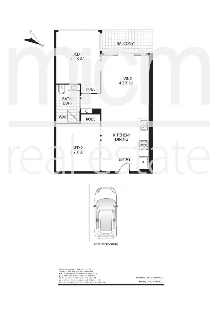 Floorplan of Homely apartment listing, 3406/618 Lonsdale Street, Melbourne VIC 3000