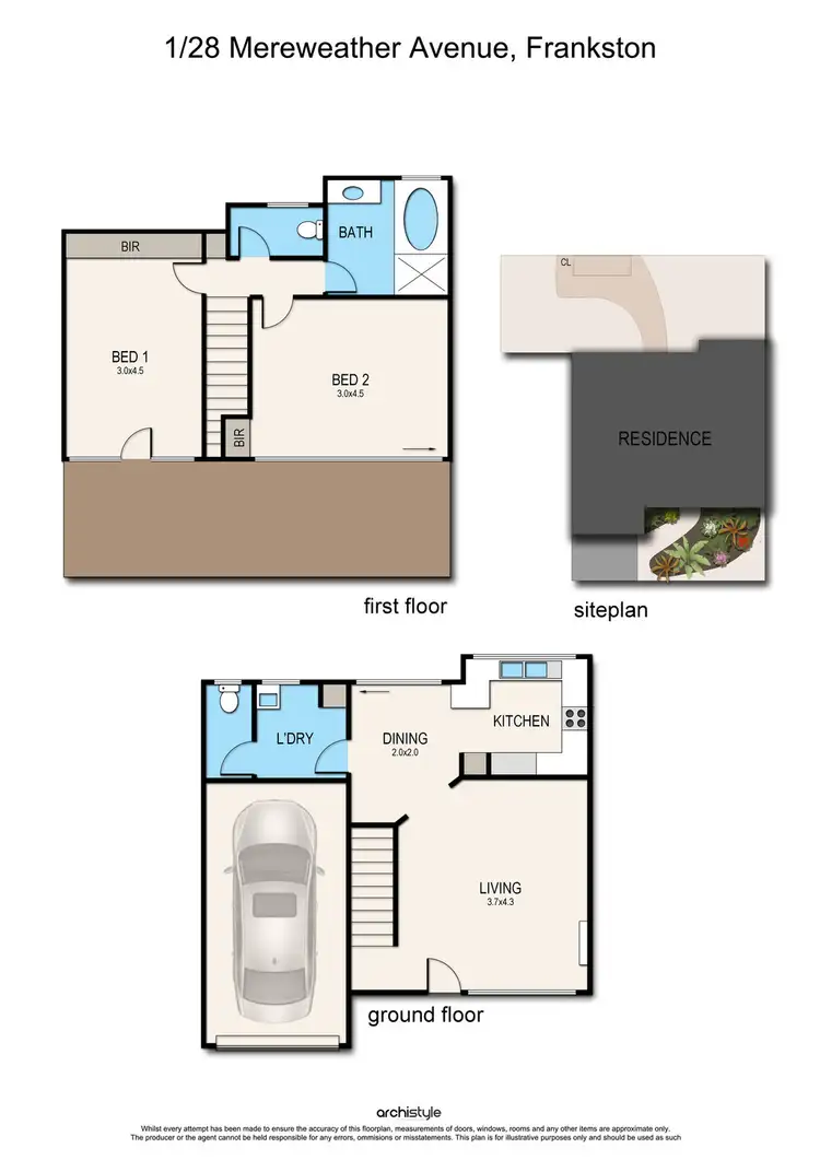 Floorplan of Homely unit listing, 1/28 Mereweather Avenue, Frankston VIC 3199