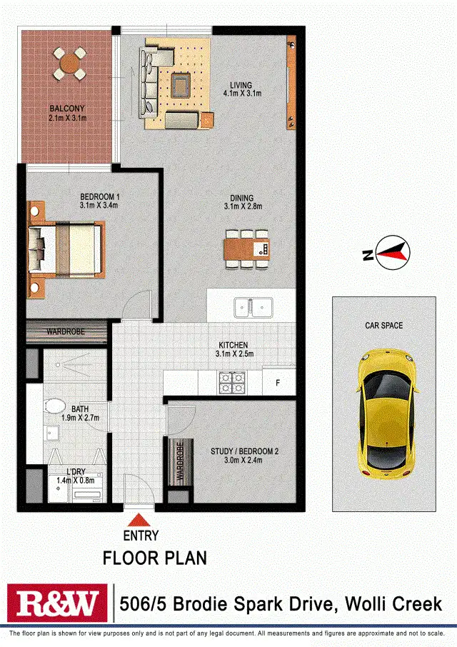 Floorplan of Homely apartment listing, 506/5 Brodie Spark Drive, Wolli Creek NSW 2205
