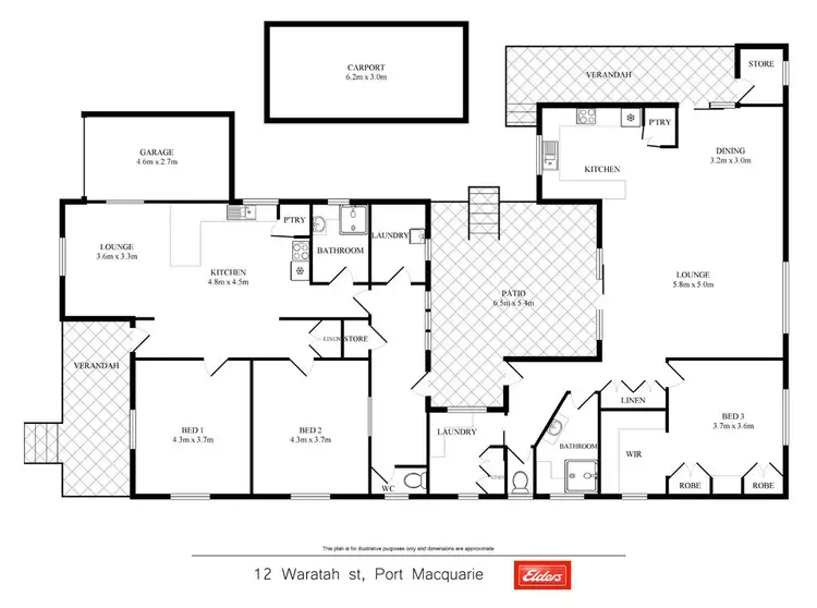 Floorplan of Homely villa listing, 1 & 2/12 Waratah Street, Port Macquarie NSW 2444