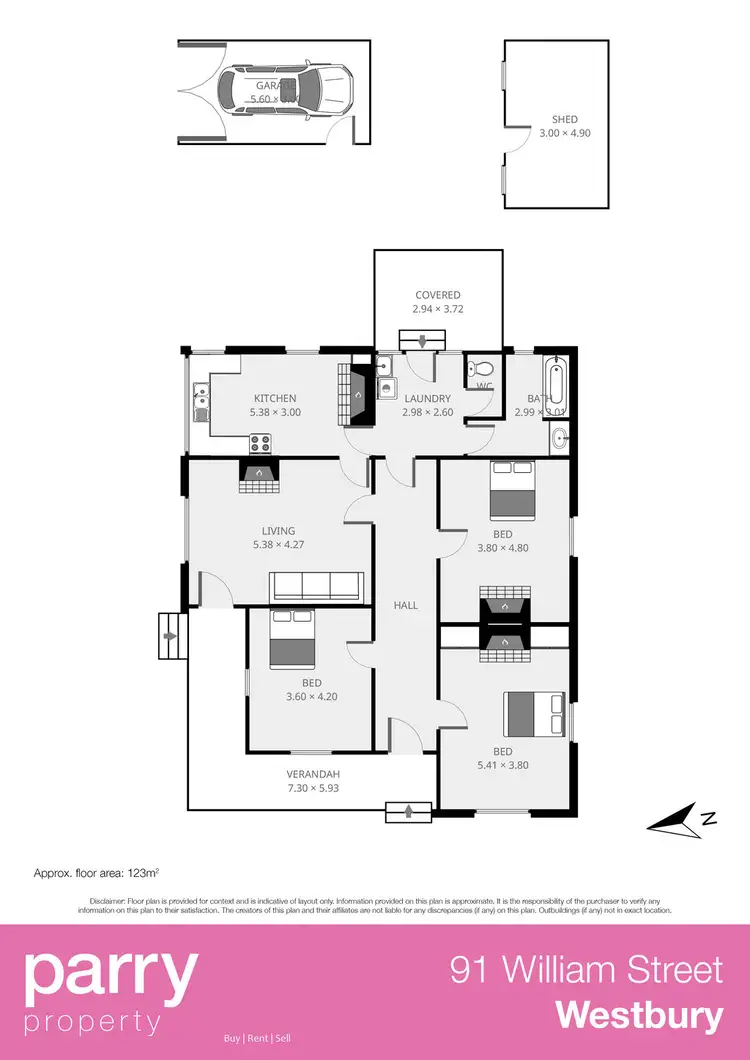 Floorplan of Homely house listing, 91 William Street, Westbury TAS 7303