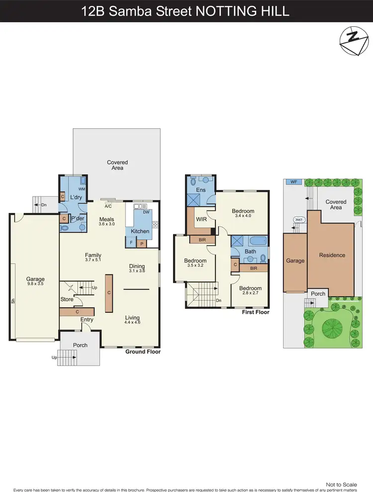 Floorplan of Homely townhouse listing, 12B Samada Street, Notting Hill VIC 3168