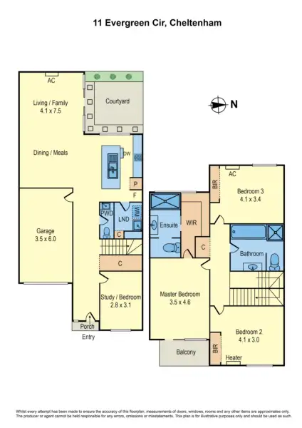 Floorplan of Homely house listing, 11 Evergreen Circuit, Cheltenham VIC 3192