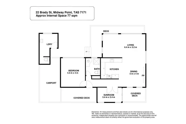 Floorplan of Homely house listing, 22 Brady Street, Midway Point TAS 7171