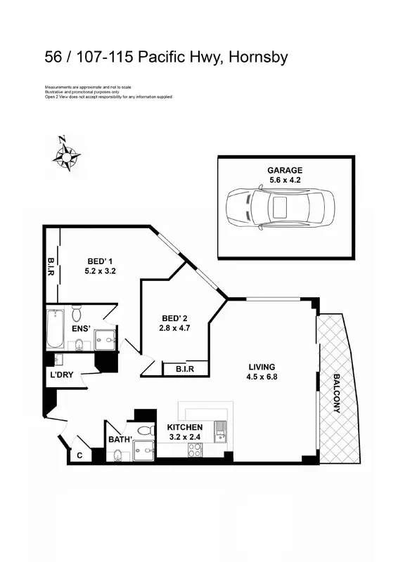 Floorplan of Homely apartment listing, 56/107 Pacific Highway, Hornsby NSW 2077