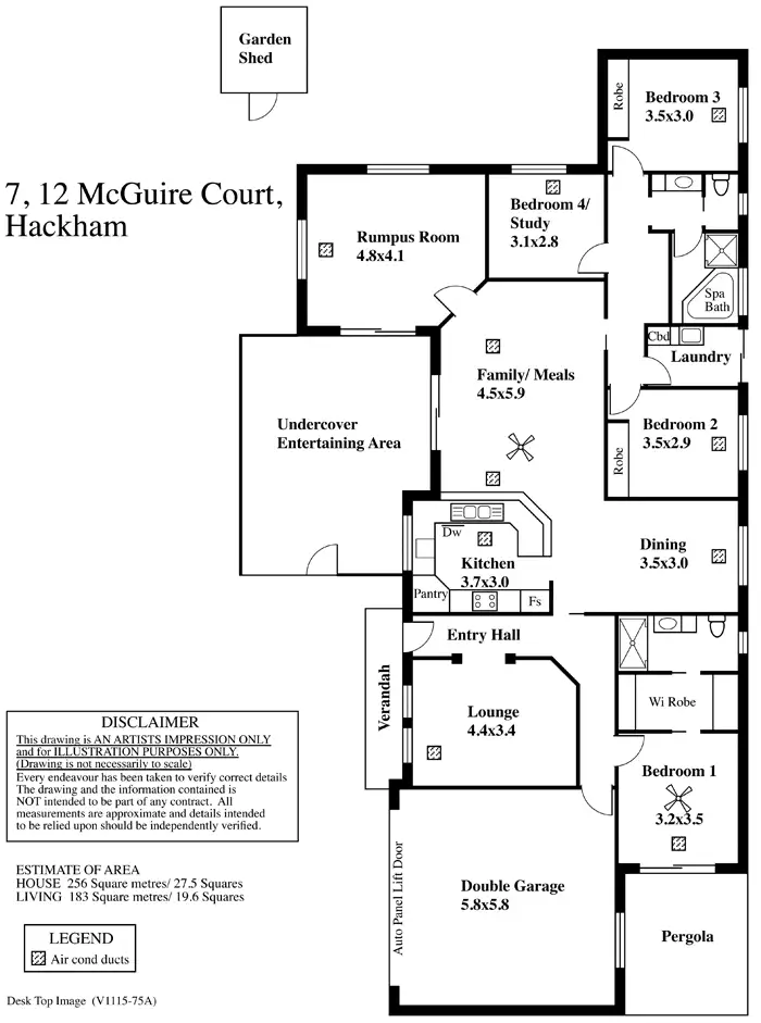 Floorplan of Homely house listing, 7/12 McGuire Court, Hackham SA 5163
