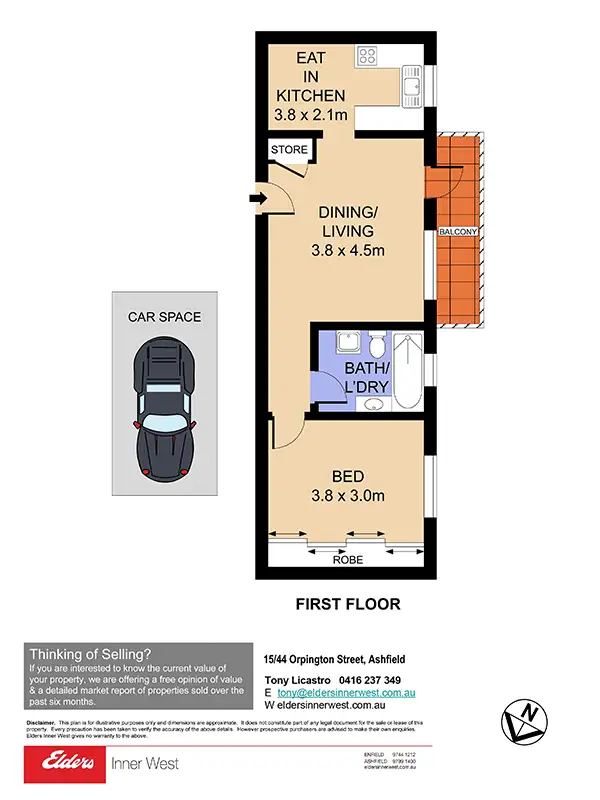 Floorplan of Homely apartment listing, 15/44 Orpington Street, Ashfield NSW 2131