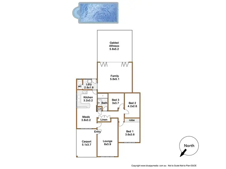 Floorplan of Homely semi-detached listing, 3 Havenvale Crescent, Dianella WA 6059
