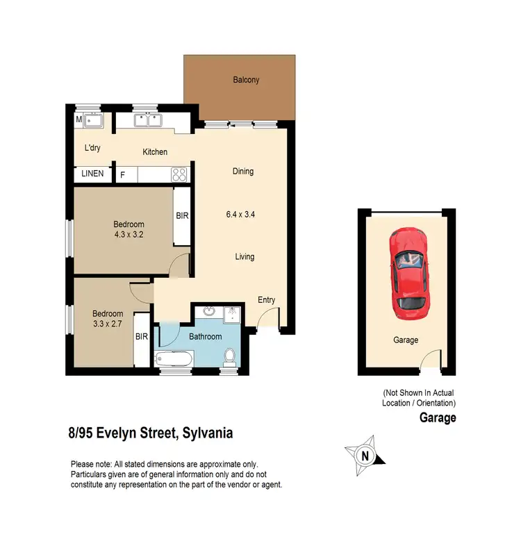 Floorplan of Homely unit listing, 8/95 Evelyn Street, Sylvania NSW 2224