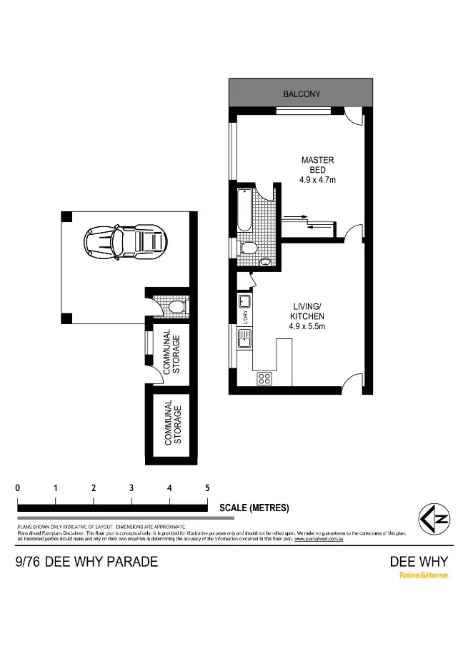 Floorplan of Homely unit listing, 9/76 Dee Why Parade, Dee Why NSW 2099