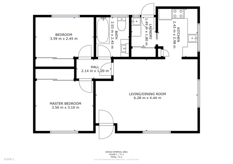 Floorplan of Homely unit listing, 2/5 Farnham Court, Glenorchy TAS 7010