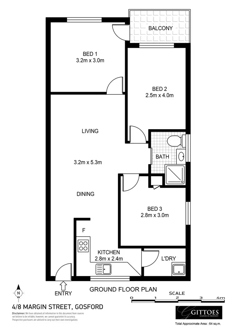 Floorplan of Homely unit listing, 4/8 Margin Street, Gosford NSW 2250
