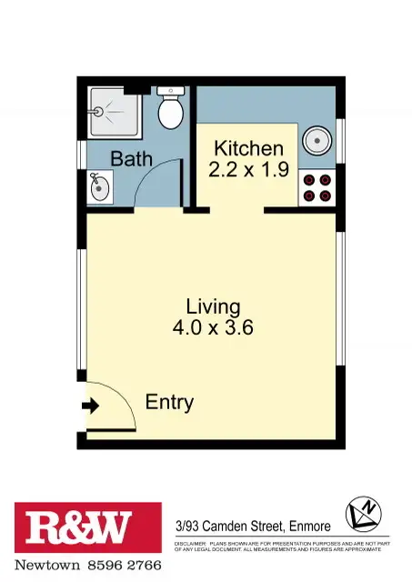 Floorplan of Homely apartment listing, 3/93 Camden Street, Enmore NSW 2042