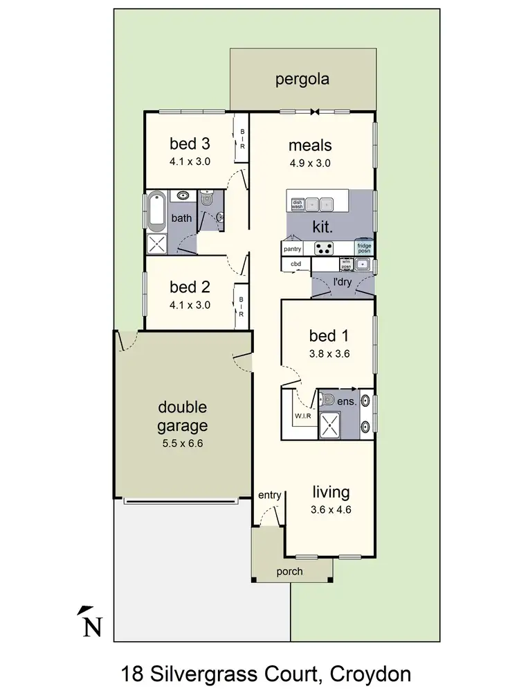 Floorplan of Homely house listing, 18 Silvergrass Court, Croydon VIC 3136