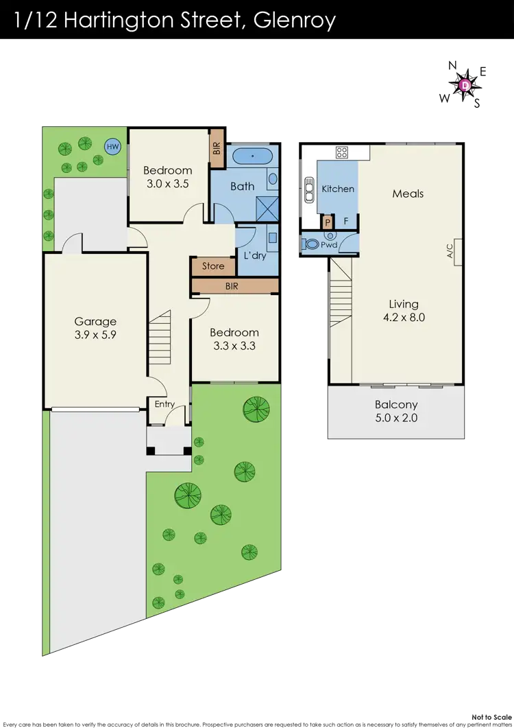 Floorplan of Homely townhouse listing, 1/12 Hartington Street, Glenroy VIC 3046