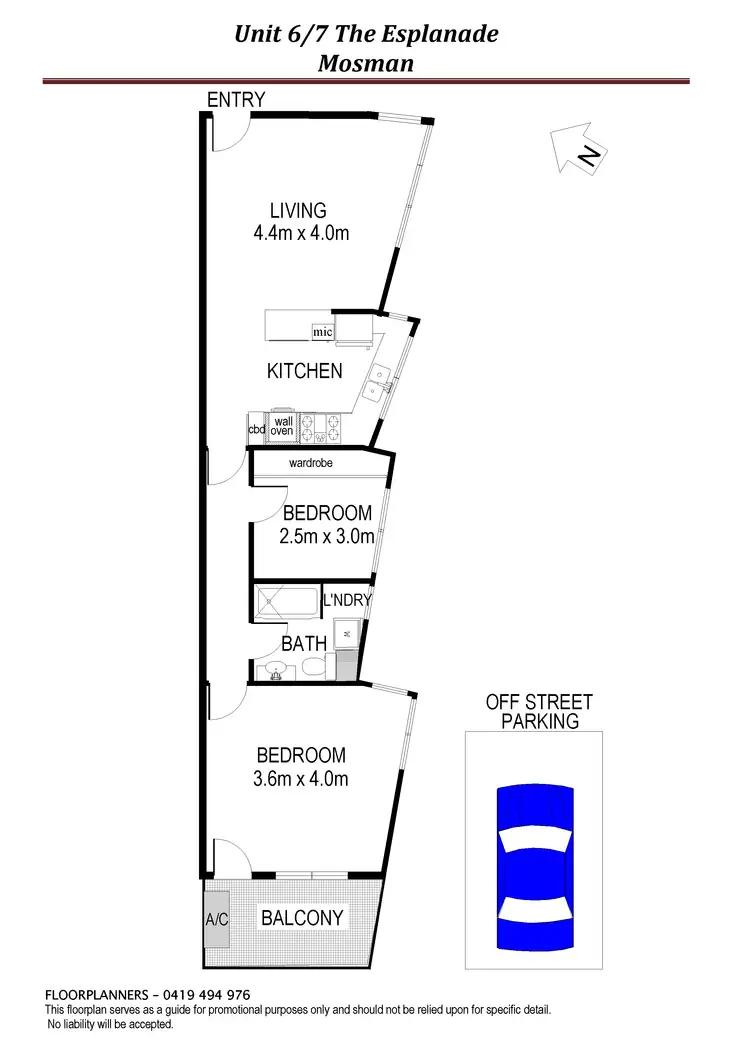 Floorplan of Homely apartment listing, 6/7 The Esplanade, Mosman NSW 2088