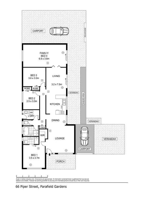 Floorplan of Homely house listing, 66 Piper Street, Parafield Gardens SA 5107