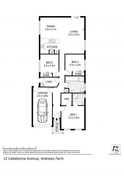 Floorplan of Homely house listing, 12 Callabonna Avenue, Andrews Farm SA 5114