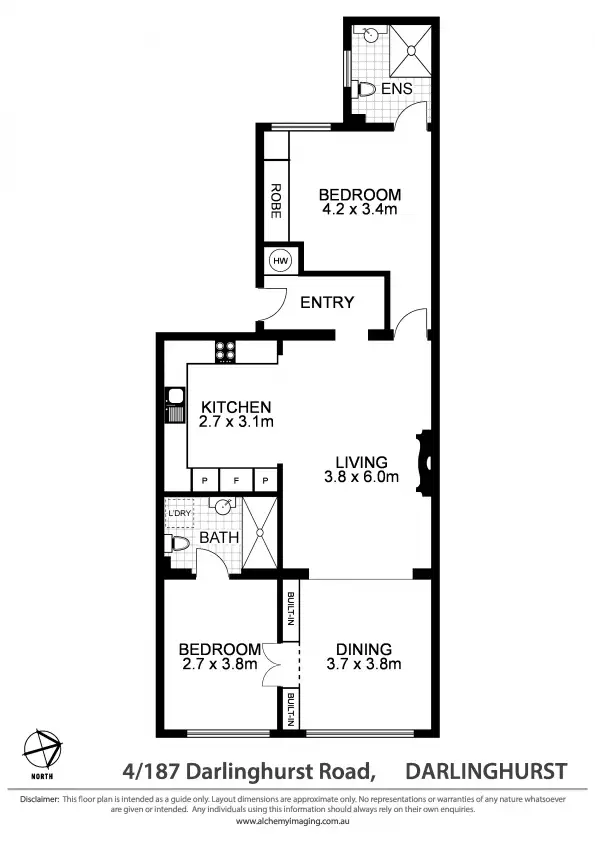 Floorplan of Homely apartment listing, 4/185-189 Darlinghurst Road, Darlinghurst NSW 2010