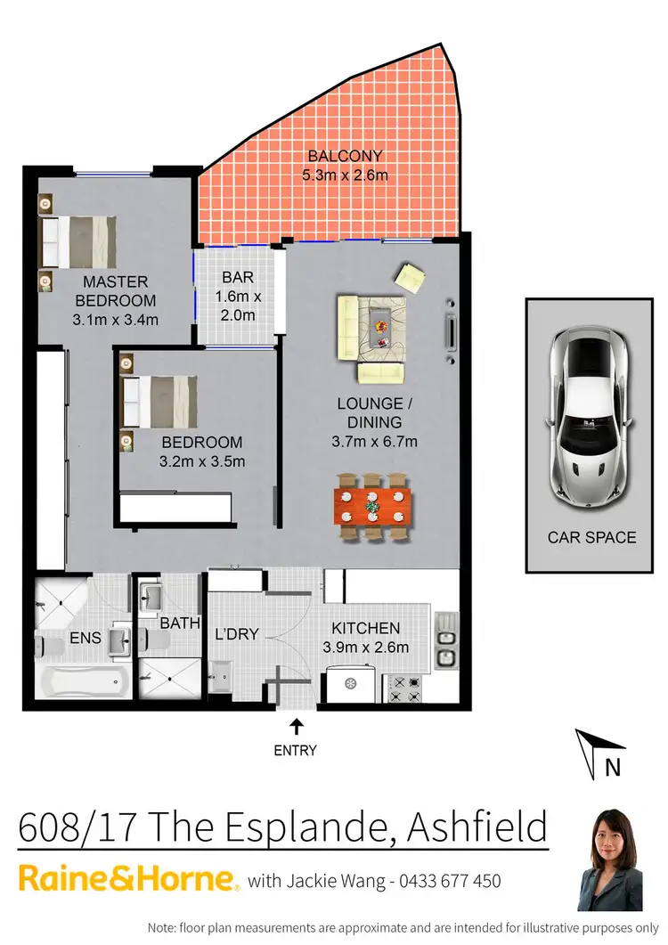 Floorplan of Homely apartment listing, 608/17 The Esplanade, Ashfield NSW 2131