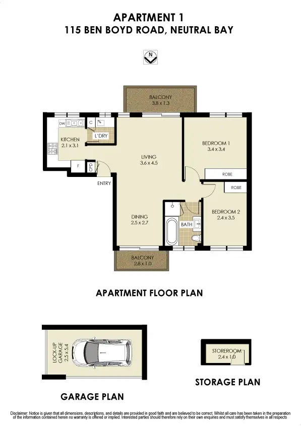 Floorplan of Homely apartment listing, 1/115-117 Ben Boyd Road, Neutral Bay NSW 2089