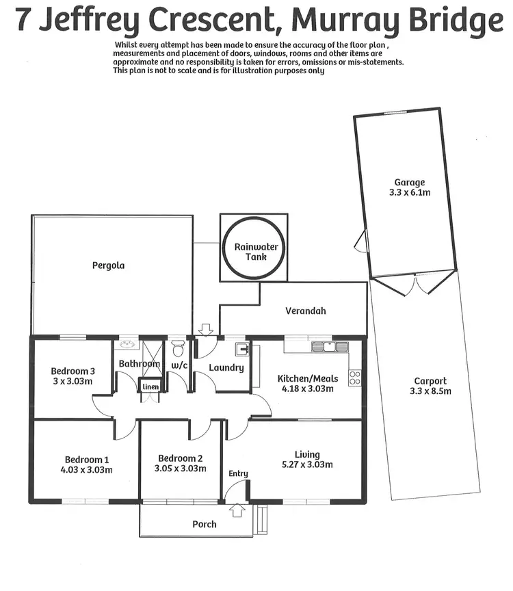 Floorplan of Homely house listing, 7 Jeffrey Crescent, Murray Bridge SA 5253