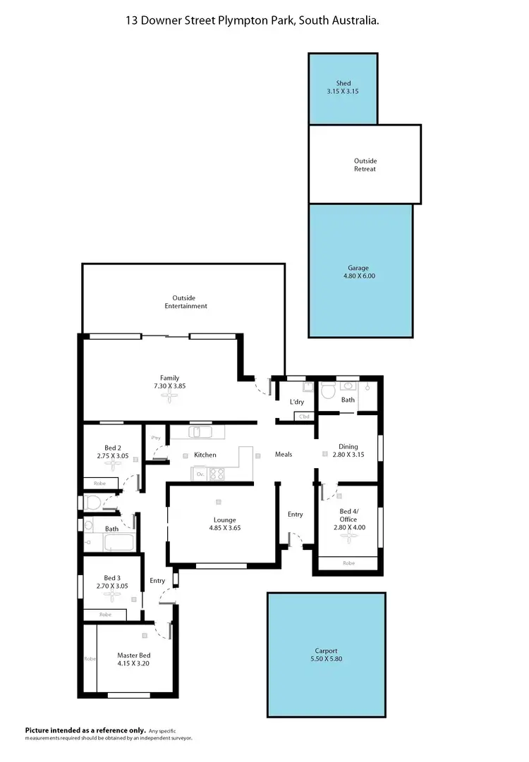 Floorplan of Homely house listing, 13 Downer Street, Plympton Park SA 5038