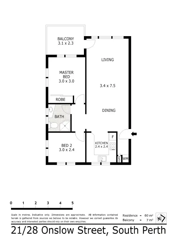 Floorplan of Homely unit listing, 21/28 Onslow Street, South Perth WA 6151