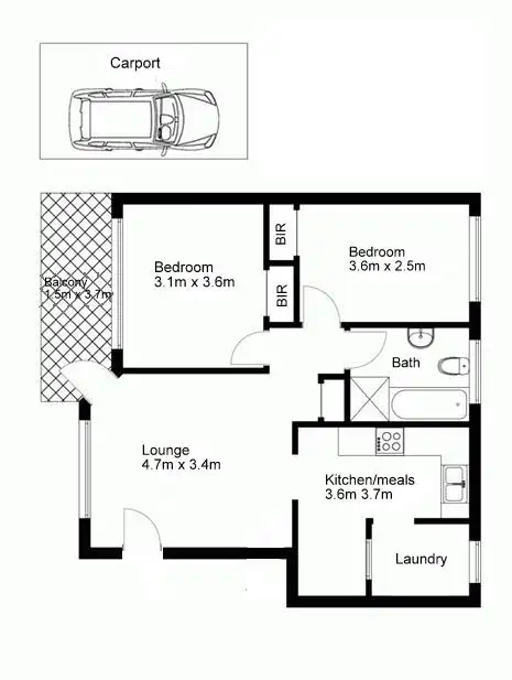 Floorplan of Homely unit listing, Address available on request