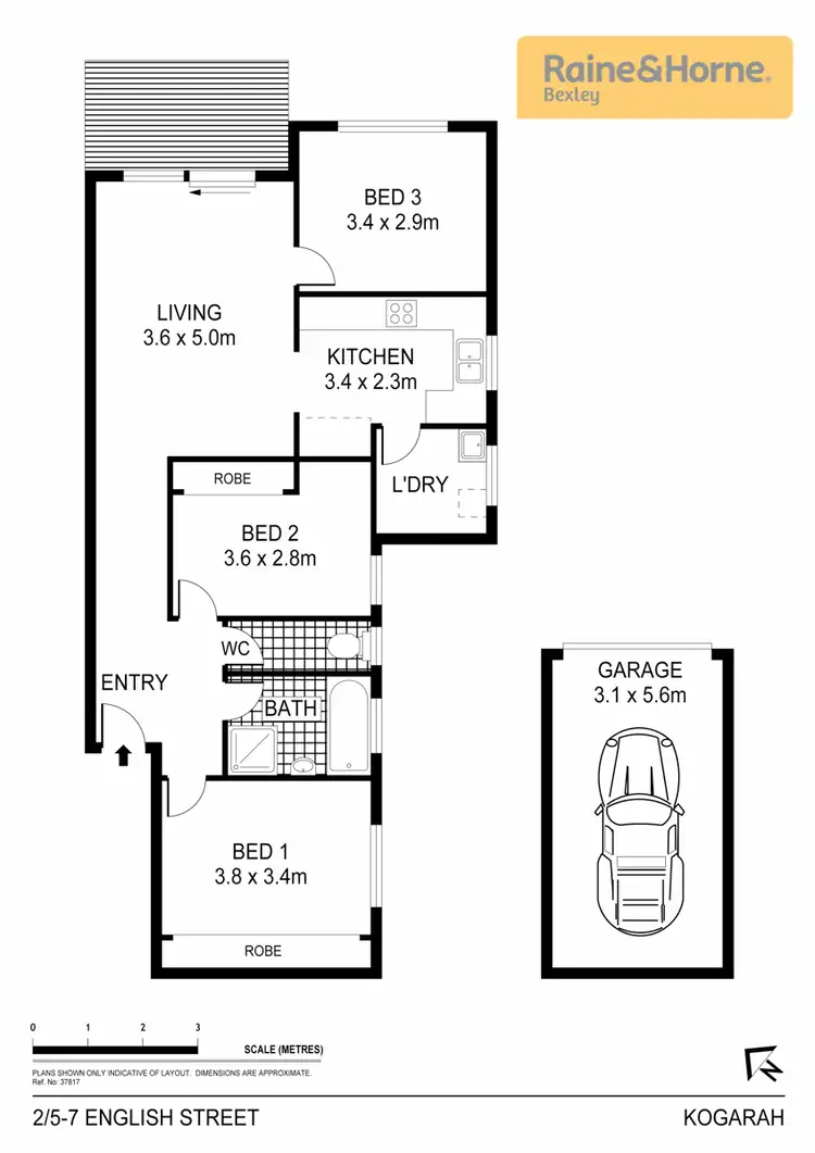 Floorplan of Homely apartment listing, 2/5-7 English Street, Kogarah NSW 2217