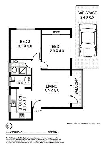 Floorplan of Homely unit listing, 10/8 Avon Road, Dee Why NSW 2099