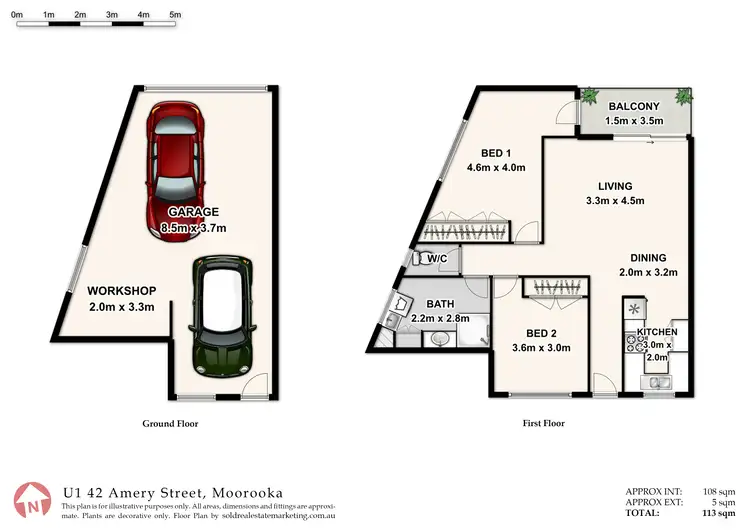 Floorplan of Homely unit listing, 1/42 Amery Street, Moorooka QLD 4105