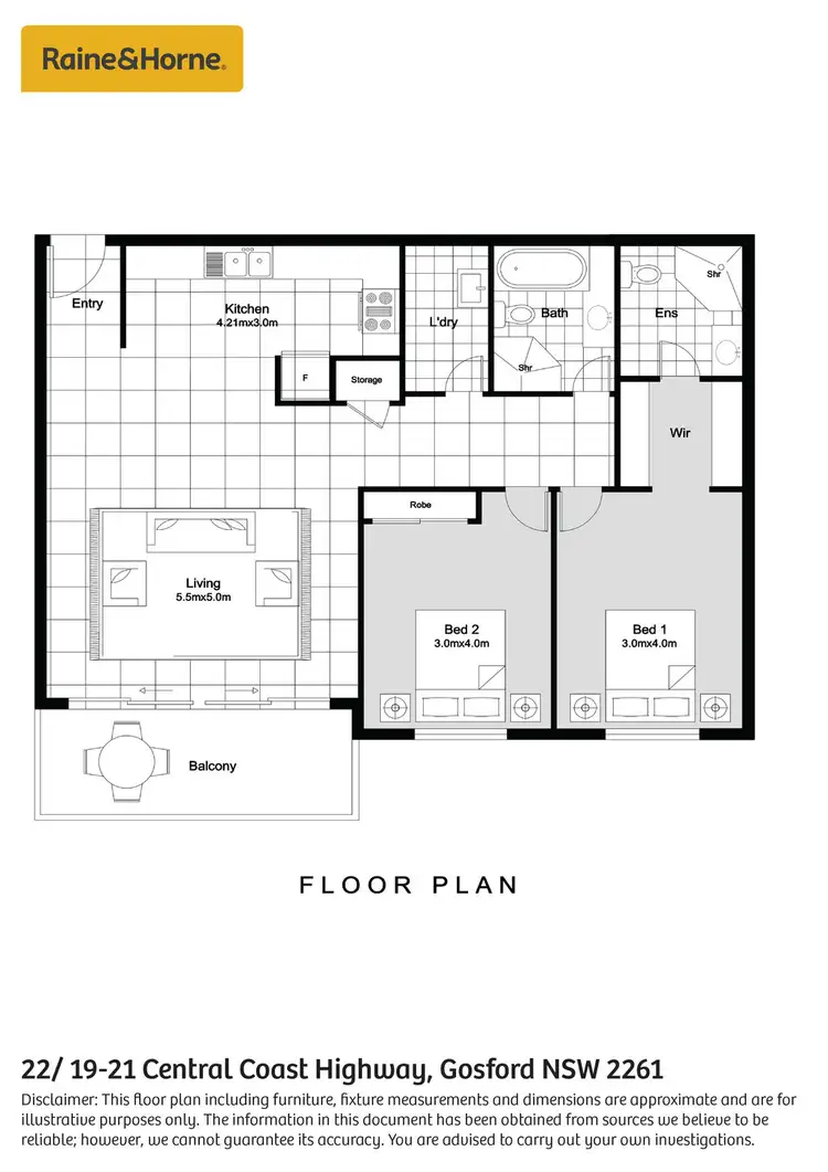 Floorplan of Homely unit listing, 22/19-21 Central Coast Highway, Gosford NSW 2250