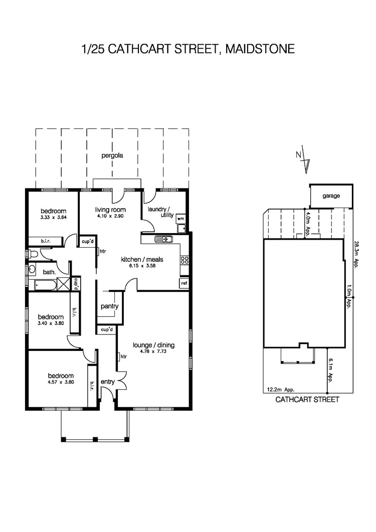 Floorplan of Homely unit listing, 1/25 Cathcart Street, Maidstone VIC 3012