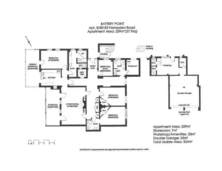 Floorplan of Homely apartment listing, 8/80-82 Hampden Road, Battery Point TAS 7004