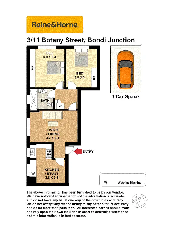Floorplan of Homely apartment listing, 3/11 Botany Street, Bondi Junction NSW 2022