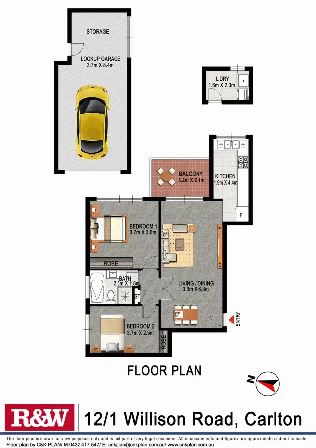 Floorplan of Homely apartment listing, 12/1 Willison Road, Carlton NSW 2218