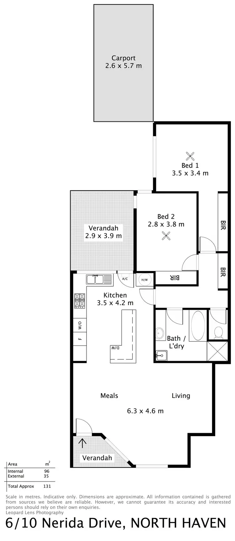 Floorplan of Homely unit listing, 6/10 Nerida Drive, North Haven SA 5018
