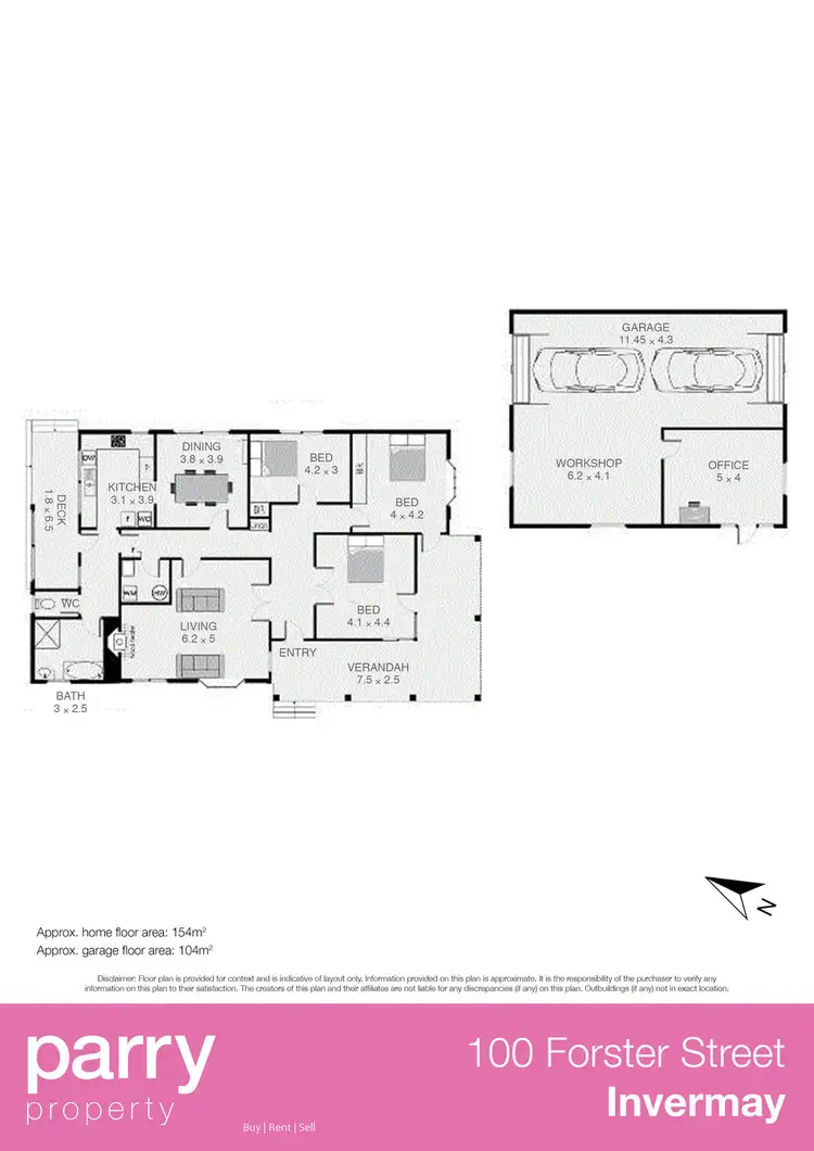 Floorplan of Homely house listing, 100 Forster Street, Invermay TAS 7248
