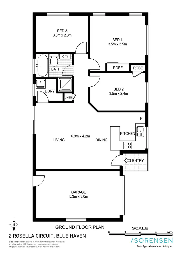 Floorplan of Homely house listing, 2 Rosella Circuit, Blue Haven NSW 2262